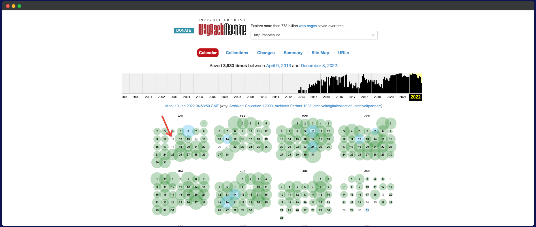 Scotch.io migration date from Internet Archive - January 2022