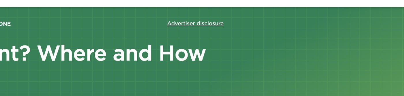 Zoomed: the advertiser disclosure link sits in the top right corner, above the headline